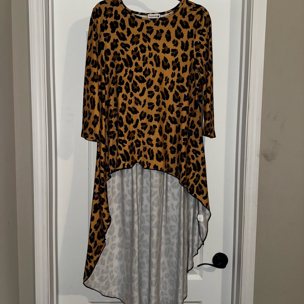 Leopard Print High-Low Tunic